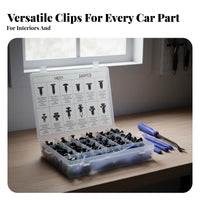 245 Pieces 240 Piece Car Retainer Clip Kit Universal Fit Car Body Clips Assortment Comes with Storage Box Automotive Push Pin Rivet Set