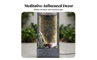 Feng Shui Decor LED Rockery Water Fountain Soothing Sound Mist Waterfall Fountain Relaxing Ambiance Indoor Mist Waterfall Nature-Inspired Design for Office Workers, Business Owners, Living Room, Entryway, Bedroom, Meditation Space