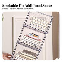 Stackable Drawer unit Transparent 3-Drawer Storage Chest Clear Drawers for Desk