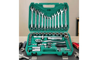 Socket Wrench Set with Case 72-Tooth Ratchet and Socket Set Portable Tools for Hobbyists, Vehicle Owners, Garage, Roadside Emergency