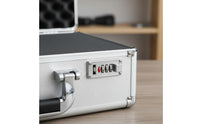 Combination Lock Aluminum Hard Case with Foam Heavy Duty Foam Insert Instrument Case Shockproof Hard Shell Toolbox Reinforced Corners for Travel