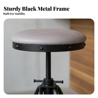 Industrial Aesthetic Adjustable Pedestal Stool Retro Design Adjustable Tripod Seat Stable Base Counter-Height Seating Easy Assembly for Bar Owners, Interior Designers, Homeowners, Studio, Cafe, Kitchen, Dining Area