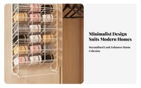 Punchno-Drill Multi-Compartment Underwear Holder Space Saving Closet Organizer Easy to Install Hanging Rack Large Capacity for Students, Renters, Parents, Inside Cabinet Door, Dormitory, Dorm Room, Bedroom