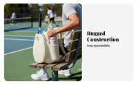 Quilted Tennis Backpack Soft-Shell Shoe Compartment Tennis Bag Shoe Compartment Backpack Padded Shoulder Straps