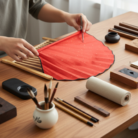 Chinese Style Gold Flecked Xuan Paper Fan Surface for Calligraphy Painting