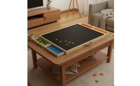 Non-Slip Felt Surface Wooden Jigsaw Organizer Table Solid Wood Frame Adjustable Jigsaw Board with Drawers for Families