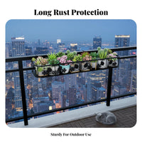 Space-Saving Hanging Railing Planter Rack Anti-Rust Balcony Shelf toolcomplimentary Installation Plant Stand sturdyDuty for Apartment Dwellers, Gardeners, Homeowners, Windowsill, Fence, Porch, Patio