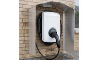 Weatherproof EV Charger Cover with Installation Kit Aluminum Charging Station Cover Outdoor Weather Guard Silver Brushed for Driveway, Garage