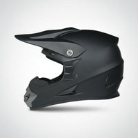 Dirt Bike Helmet with Visor Matte Black Motocross Helmet Safe Aerodynamic for Riders, Downhill Mountain Biking, Karting