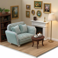 Modern Design 1:12 Miniature Sofa Set Realistic Feature Miniature Double Sofa Exquisite Craftsmanship