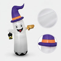 Inflatable Inflatable Ghost with Witch Hat Outdoor Inflatable Ghost Weather-Resistant Yard Decoration Spooky for Homeowners, Families, Lawn, Porch