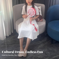 Handled Fan Drum Develops Rhythm & Creativity Dance Prop Easy to Play for Home
