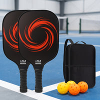2 Pieces Fiberglass Pickleball Set with Balls 16mm Pickleball Paddles Textured Grip Rackets USAPA Approved for Adults, Beginners, Match Play, Training