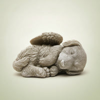 Angel Dog Statue Peaceful Angel Dog Figurine Garden Decoration Long-Lasting Feathered for Pet Owners, Patio, Flower Bed