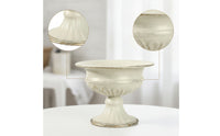 Antique-Style Pedestal Urn Vase Distressed Urn Vase with Pedestal Footed Tabletop for Wedding Planners, Florists, Table Decor