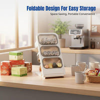 Office Storage Rack, 3-Tier Desktop Organizer, Large Capacity Multi-Functional Tea & Coffee Holder, Modern Minimalist PET