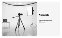 Stable Camera Tripod Invertible Center Column Aluminum Alloy Tripod Quick Twist-Lock Legs Photography Equipment Non-Slip Interchangeable Feet for Photographers, Content Creators, Filming Graphy, Travel, Landscape Studio