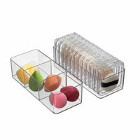 Clear Partitioned Puff Container Dustproof Makeup Organizer Dust-Proof for Women