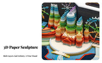 Unique Gift Tear-Detachable Paper Sculpture Memo Pad Double Function Tear-Detachable Paper Sculpture Multi-Functional for Artists, Students