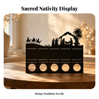 Silhouette Candle Holder Rectangular Base Tabletop Tealight Holder Decorative Candle Stand Compact Size Table Centerpiece