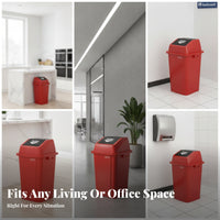 30 L Push-Open Trash Bin Domed Lid Square Trash Bin Space Saving Household Storage Indoor Outdoor Use for Commercial Areas