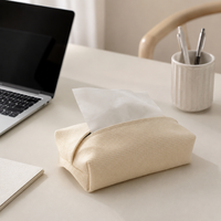 Modern Minimalist Fabric Tissue Box Cover, Woven Holder 20cm x 10cm x 5cm, Decorative for Living Room & Bedroom