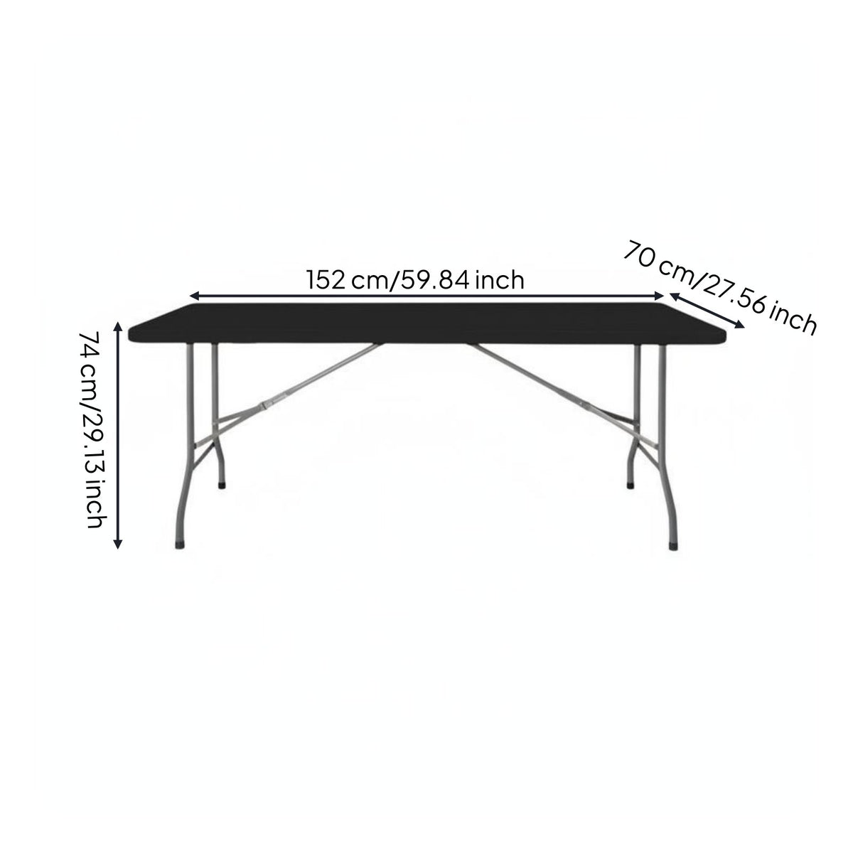 Easy to Carry Folding Plastic Table Space Saving Heavy Duty Plastic Folding Table Quick Setup Household Furniture Weather Resistant for Street Market, Outdoor Events