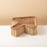 Paper Rope Storage Tray Decorative Imitation Rattan Sundry Bin Space-Saving Desktop Organizer for Living Room