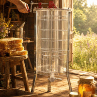 Sealed Gearbox 3 Frame Manual Honey Extractor Adjustable Height Transparent Honey Separator Beekeeping Equipment for Hobbyists