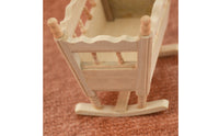Dollhouse Cradle Unpainted Wooden Doll Cradle Model Unfinished Miniature Rocking Bed for Collectors, Hobbyists, Craft Displays, Dioramas
