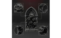 Plaque with Floral Relief Dark Fantasy Gothic Plaque for Goths, Dollhouse Hobbyists, Shelf Decor