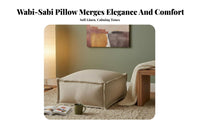 Wabi-Sabi Design Square Pouf Japanese aesthetic Plush Footstool Cube Multi-Purpose Floor seat Thick Padding for Meditators, Homeowners, floor mat Room, Bedroom, Meditation Space, Entryway