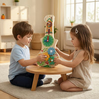 Wooden Busy Board with Clock Educational Violin Busy Board Sensory Learning Activity Child-Led Toy Fine Motor for Toddlers