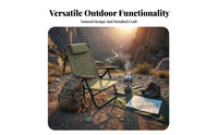 Foldable Design Adjustable Camping Recliner Detachable Pillow Aluminum Frame Camping Chair Wide Seat Reclining Camp Chair Long-Lasting Material for Campers, Anglers, Beachgoers, Fishing, Picnic, Backyard, Poolside