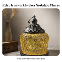 Indoor Outdoor Vintage Metal Lantern Rustic Finish Hanging Lantern for Garden