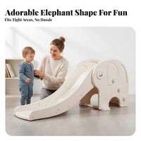 Elephant Shaped Slide Easy Storage Climber and Slide Playset Stable Triangular Structure Indoor Climbing Frame for Infants, Playroom, Home