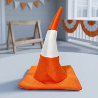 Bright Orange Traffic Cone Hat Funny Traffic Cone Costume Hat Pointed Soft for Halloween