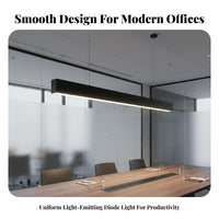 High Brightness Seamless Splicing Hanging Lamp Sleek Design LED Linear Suspended Light Multiple Installation Options Rectangular Office Strip Light Flicker-without Flicker for Interior Designers, Architects, Business Owners, Conference Room, Hallway
