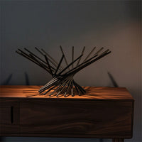 Metal Decorative Tray Minimalist Sculptural Fruit Bowl Black Wire Fruit Basket for Decorators, Kitchen Counter