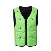 Breathable Mesh Cooling Vest Fitted Sleeveless Zip Vest V-Neck Outerwear Black Trim for Outdoor Wear, Workwear
