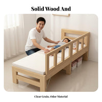 Solid Wood Bed Extension Installation Splicing Bed Frame Smooth Rounded Corners Bedside Er Frame for Children, Young Children, Home