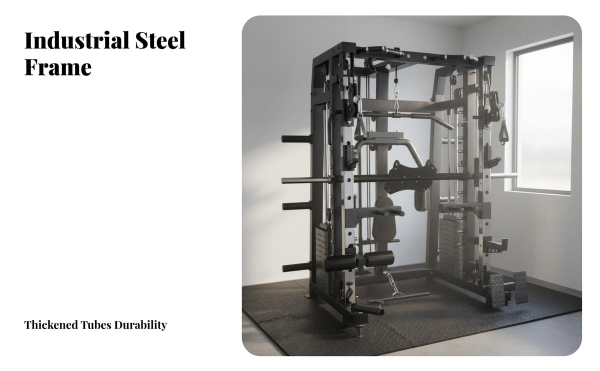 Guided Machine Squat Rack Heavy Duty Steel Frame Comprehensive Guided Machine Full Body Workout Multi-Home Gym Fitness Setup for Fitness Enthusiasts