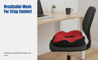 Office Seat Cushion Backrest, Ergonomic Memory Foam, Breathable Chair Pad, Pelvic Support