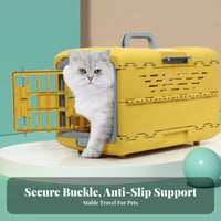 Breathable Foldable Pet Crate Excellent Ventilation Portable Airline Pet Carrier Top Handle for Puppy Owners, Road Trips, Vet Visits, Home