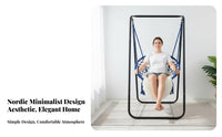 Nordic Design Freestanding Pod Chair Tassel Design Swing Seat Comfortable Lounge Furniture Hand-Woven for Children, Adults, Teens, Indoor, Balcony, Living Room, Bedroom