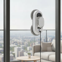 Smart Window Cleaning Robot Slim Robotic Window Cleaner Compact Glass Cleaning Robot Intelligent for Homeowners, High Glass Panes, Mirrors