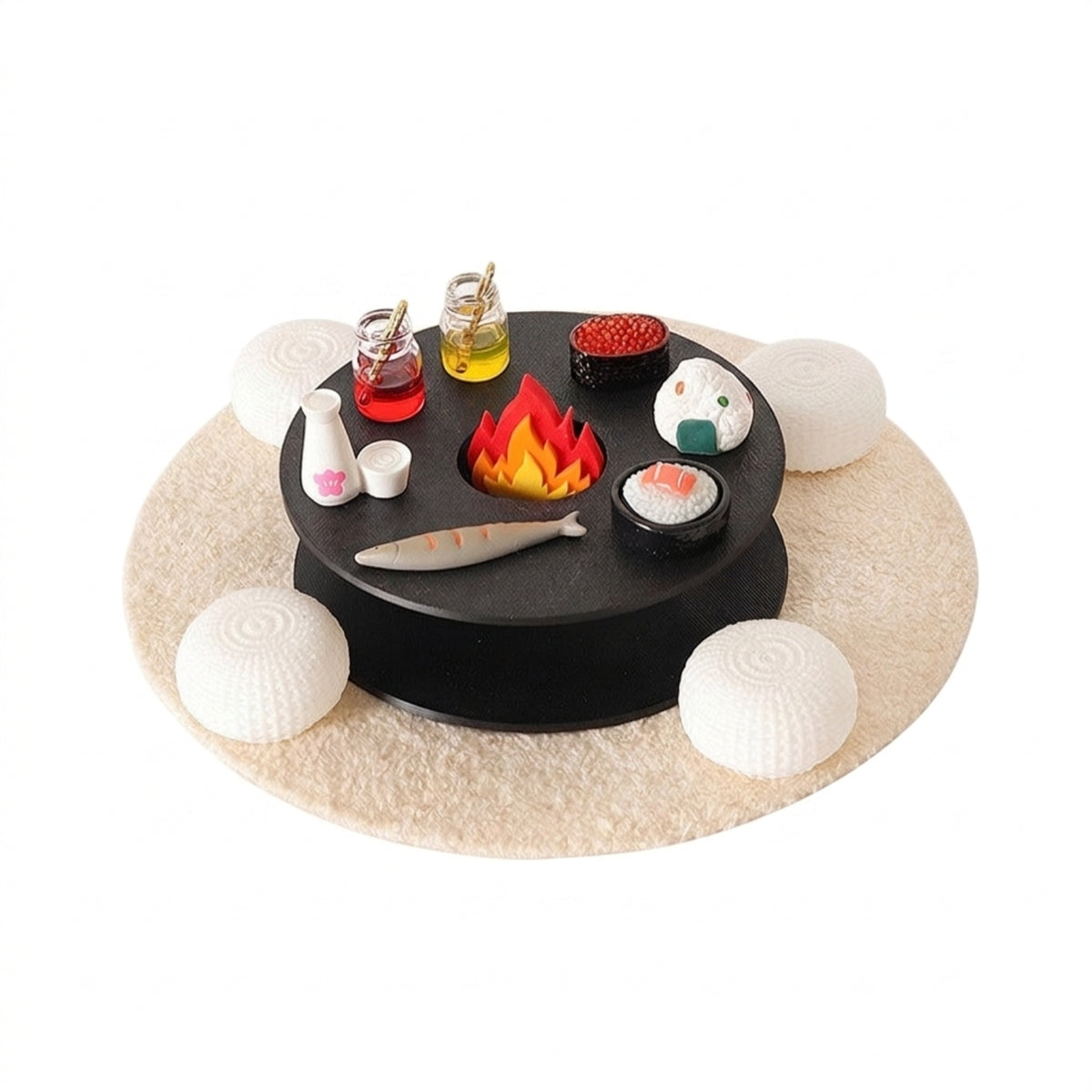 13 Pieces Miniature Hearth Scene Detailed Miniature Dining Set with Mat Realistic Miniatures for Hobbyists, Photo Props