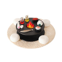 13 Pieces Miniature Hearth Scene Detailed Miniature Dining Set with Mat Realistic Miniatures for Hobbyists, Photo Props