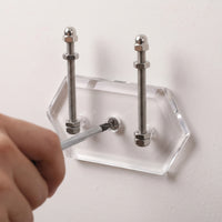 Display Bracket with Hexagonal Base Transparent Acrylic Wall Bracket Acrylic Display Mount Screw-Mounted Compact for Collectors