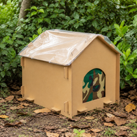 Large Green Cat House, 4-Season Cat Shelter with Cat Flap, Insulated & Waterproof, with Asphalt Roof & Foldable Roof